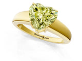 Yellow gold Fancy Yellow Heart  Solitaire Diamond Ring with Tapered Band and Four-Prong Setting_50