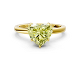 Yellow gold Fancy Yellow Heart  Solitaire Diamond Ring with Thin Band and Four-Prong Setting_3