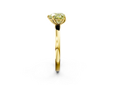 Yellow gold Fancy Yellow Heart  Solitaire Diamond Ring with Thin Band and Four-Prong Setting_5