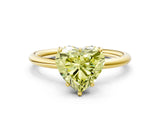 Yellow gold Fancy Yellow Heart  Solitaire Diamond Ring with a Classic Band and Four-Prong Setting 1