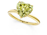 Yellow gold Fancy Yellow Heart  Solitaire Diamond Ring with a Classic Band and Four-Prong Setting 2