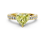 Yellow gold Fancy Yellow Heart  Solitaire Diamond with Pavé Band and Four-Prong Setting_63
