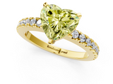 Yellow gold Fancy Yellow Heart  Solitaire Diamond with Pavé Band and Four-Prong Setting_64