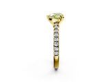 Yellow gold Fancy Yellow Heart  Solitaire Diamond with Pavé Band and Four-Prong Setting_65