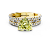 Yellow gold Fancy Yellow Heart  Solitaire Diamond with Pave and Channel Set Band_74