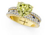 Yellow gold Fancy Yellow Heart  Solitaire Diamond with Pave and Channel Set Band_75