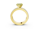 Yellow gold Fancy Yellow Heart  Solitaire Diamond with Pave and Channel Set Band_77
