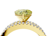 Yellow gold Fancy Yellow Heart  Solitaire Diamond with Pave and Channel Set Band_78