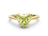 Yellow gold Fancy Yellow Heart  Solitaire Engagement Ring with Four-Prong Setting and Classic Band 1