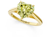 Yellow gold Fancy Yellow Heart  Solitaire Engagement Ring with Four-Prong Setting and Classic Band 2