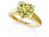 Yellow gold Fancy Yellow Heart  Solitaire Engagement Ring with Four-Prong Setting and Tapered Band_4