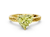 Yellow gold Fancy Yellow Heart  Solitaire Engagement Ring with Scrollwork Band and Four-Prong Setting_147