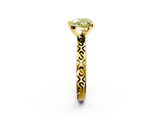 Yellow gold Fancy Yellow Heart  Solitaire Engagement Ring with Scrollwork Band and Four-Prong Setting_149