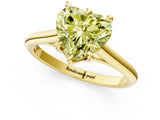 Yellow gold Fancy Yellow Heart  Solitaire Engagement Ring with Six-Prong Setting and Classic Band 1