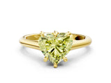 Yellow gold Fancy Yellow Heart  Solitaire Engagement Ring with Six-Prong Setting and Classic Band