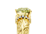 Yellow gold Fancy Yellow Heart  Solitaire Filigree Engagement Ring with Halo and Prong Setting_96