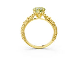 Yellow gold Fancy Yellow Heart  Solitaire Floral Milgrain Engagement Ring_34