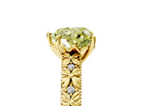 Yellow gold Fancy Yellow Heart  Solitaire Floral Milgrain Engagement Ring_36