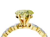 Yellow gold Fancy Yellow Heart  Solitaire Marquise Side Stone Prong Setting Ring_48