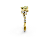 Yellow gold Fancy Yellow Heart  Solitaire Marquise Twist Band with Six-Prong Setting_53