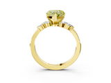 Yellow gold Fancy Yellow Heart  Solitaire Marquise Twist Band with Six-Prong Setting_54