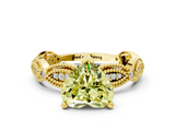 Yellow gold Fancy Yellow Heart  Solitaire Milgrain Diamond Engagement Ring with Bezel and Marquise Band_154