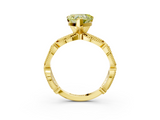 Yellow gold Fancy Yellow Heart  Solitaire Milgrain Diamond Engagement Ring with Bezel and Marquise Band_157
