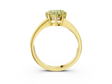 Yellow gold Fancy Yellow Heart  Solitaire Pavé Band Prong Setting Ring_23