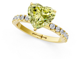 Yellow gold Fancy Yellow Heart  Solitaire Pavé Band with Four-Prong Setting_156