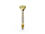 Yellow gold Fancy Yellow Heart  Solitaire Pavé Band with Four-Prong Setting_157