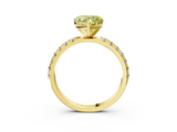 Yellow gold Fancy Yellow Heart  Solitaire Pavé Band with Four-Prong Setting_158