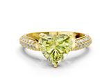Yellow gold Fancy Yellow Heart  Solitaire Pavé Diamond Engagement Ring with Four-Prong Setting_157