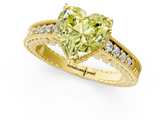 Yellow gold Fancy Yellow Heart  Solitaire Pavé Diamond Milgrain Engagement Ring with Four-Prong Setting_4