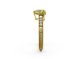 Yellow gold Fancy Yellow Heart  Solitaire Pavé Diamond Milgrain Engagement Ring with Four-Prong Setting_5