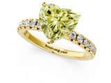 Yellow gold Fancy Yellow Heart  Solitaire Pave Diamond Engagement Ring with Four-Prong Setting_325
