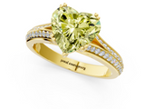 Yellow gold Fancy Yellow Heart  Solitaire Pave Split Shank Engagement Ring with Six-Prong Setting_38