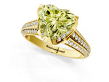 Yellow gold Fancy Yellow Heart  Solitaire Pave Split Shank Ring with Four-Prong Setting_82