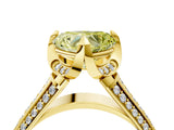 Yellow gold Fancy Yellow Heart  Solitaire Pave Split Shank Ring with Four-Prong Setting_85