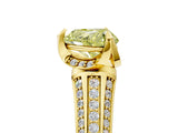 Yellow gold Fancy Yellow Heart  Solitaire Pave Split Shank Ring with Four-Prong Setting_86