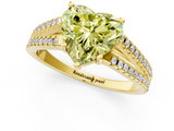 Yellow gold Fancy Yellow Heart  Solitaire Split Shank Pavé Diamond Engagement Ring_385