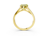Yellow gold Fancy Yellow Heart  Solitaire Split Shank Pavé Diamond Engagement Ring_387