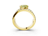 Yellow gold Fancy Yellow Heart  Solitaire Split Shank Pave Diamond Ring_50
