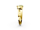 Yellow gold Fancy Yellow Heart  Solitaire Tension Set Diamond Ring with Wide Band_39