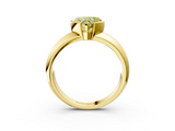 Yellow gold Fancy Yellow Heart  Solitaire Tension Set Diamond Ring with Wide Band_40