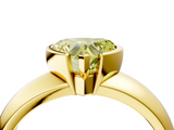 Yellow gold Fancy Yellow Heart  Solitaire Tension Set Diamond Ring with Wide Band_41