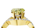 Yellow gold Fancy Yellow Heart  Solitaire Twist Band Pavé Diamond Engagement Ring_59