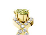 Yellow gold Fancy Yellow Heart  Solitaire Twist Band Pavé Diamond Engagement Ring_60