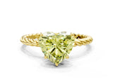 Yellow gold Fancy Yellow Heart  Solitaire Twist Band Ring with Four-Prong Setting_68