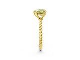 Yellow gold Fancy Yellow Heart  Solitaire Twist Band Ring with Four-Prong Setting_70