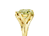 Yellow gold Fancy Yellow Heart  Solitaire Twist Band Six-Prong Setting 1
